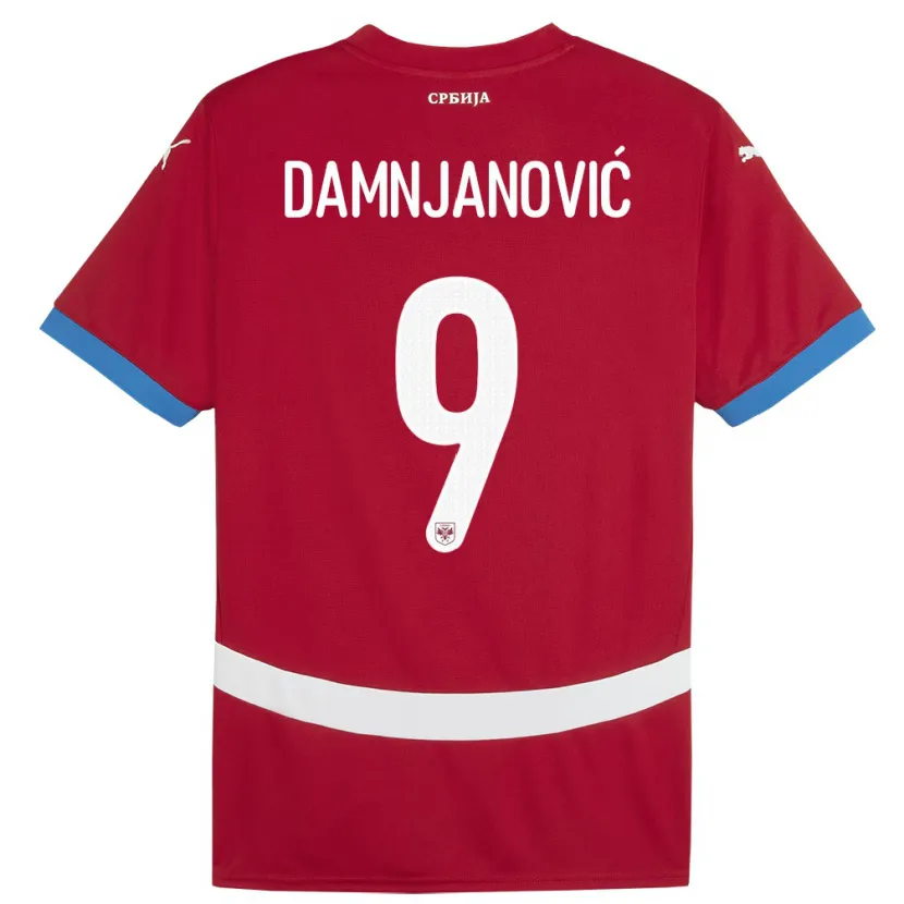 Danxen Mujer Camiseta Serbia Jovana Damnjanovic #9 Rojo 1ª Equipación 24-26 La Camisa México