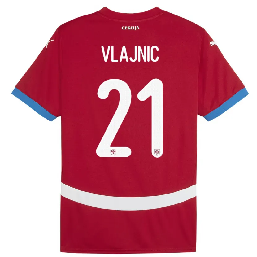 Danxen Mujer Camiseta Serbia Tyla Jay Vlajnic #21 Rojo 1ª Equipación 24-26 La Camisa México