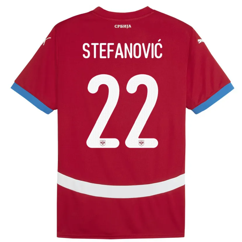Danxen Mujer Camiseta Serbia Dejana Stefanovic #22 Rojo 1ª Equipación 24-26 La Camisa México