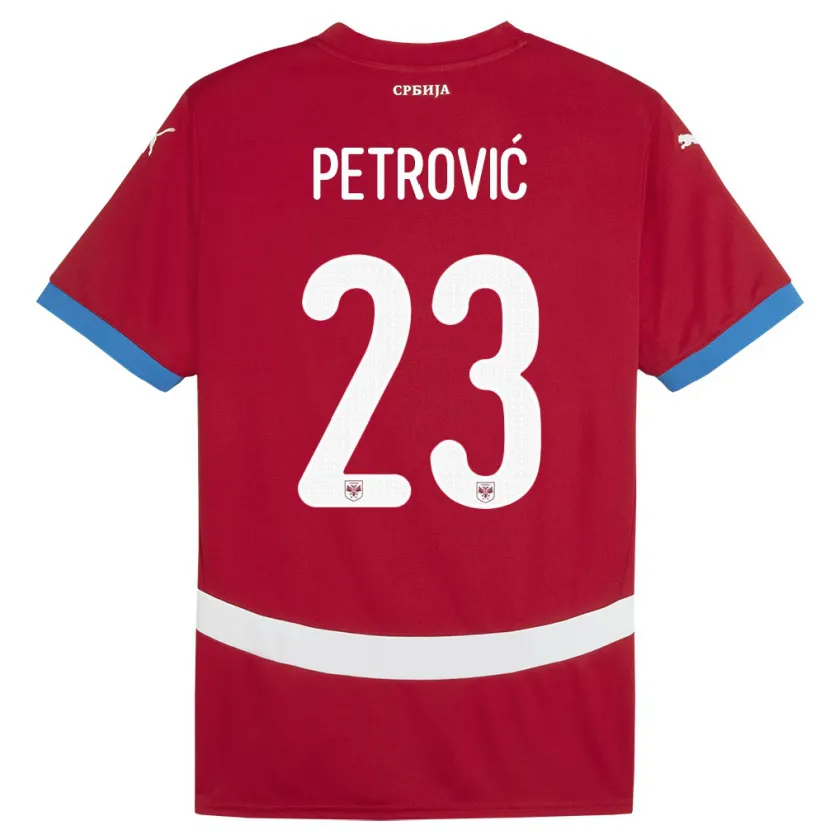 Danxen Mujer Camiseta Serbia Jovana Petrovic #23 Rojo 1ª Equipación 24-26 La Camisa México