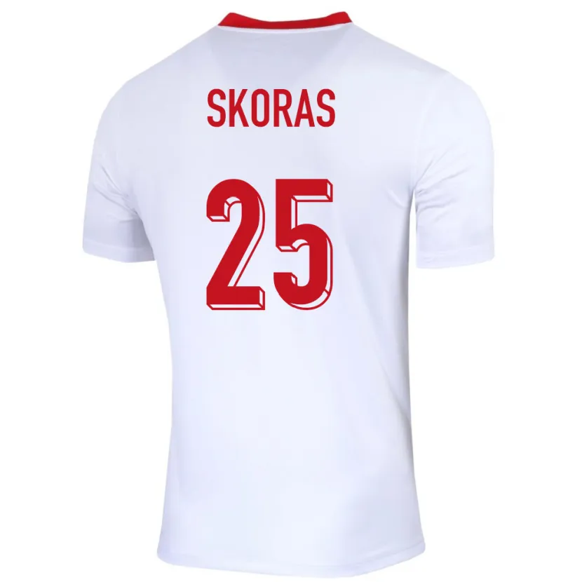 Danxen Mujer Camiseta Polonia Michal Skoras #25 Blanco 1ª Equipación 24-26 La Camisa México