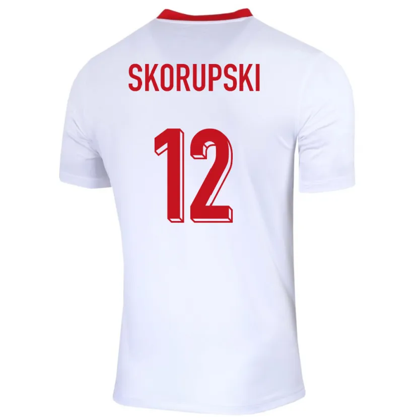 Danxen Mujer Camiseta Polonia Lukasz Skorupski #12 Blanco 1ª Equipación 24-26 La Camisa México