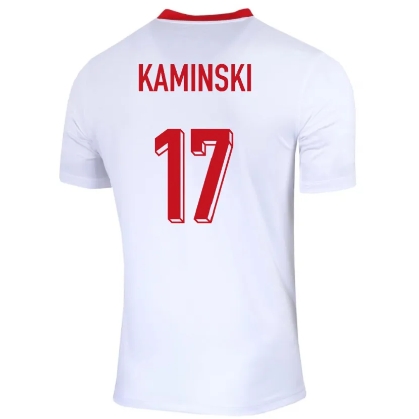 Danxen Mujer Camiseta Polonia Jakub Kaminski #17 Blanco 1ª Equipación 24-26 La Camisa México