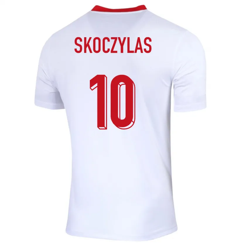 Danxen Mujer Camiseta Polonia Mateusz Skoczylas #10 Blanco 1ª Equipación 24-26 La Camisa México