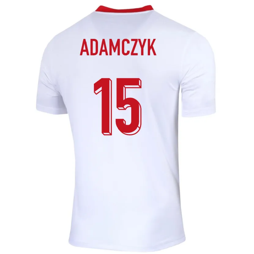 Danxen Mujer Camiseta Polonia Nico Adamczyk #15 Blanco 1ª Equipación 24-26 La Camisa México