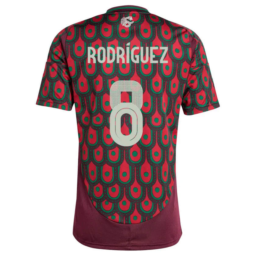 Danxen Mujer Camiseta México Carlos Rodriguez #8 Granate 1ª Equipación 24-26 La Camisa México