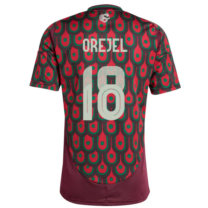 Danxen Mujer Camiseta México Jocelyn Orejel #18 Granate 1ª Equipación 24-26 La Camisa México