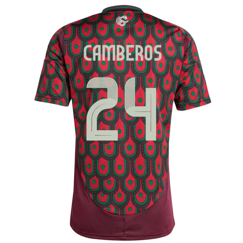 Danxen Mujer Camiseta México Scarlett Camberos #24 Granate 1ª Equipación 24-26 La Camisa México