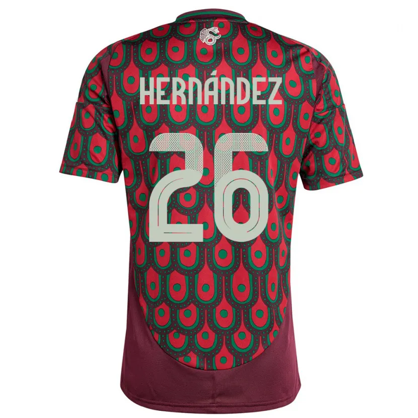 Danxen Mujer Camiseta México Nicolette Hernandez #26 Granate 1ª Equipación 24-26 La Camisa México