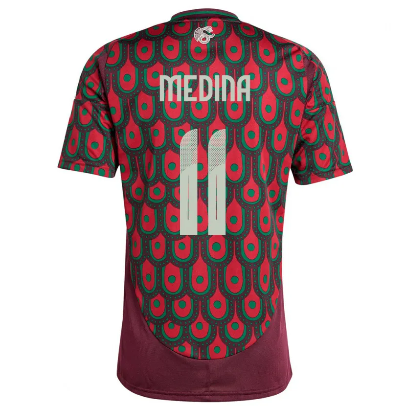 Danxen Mujer Camiseta México Diego Medina #11 Granate 1ª Equipación 24-26 La Camisa México
