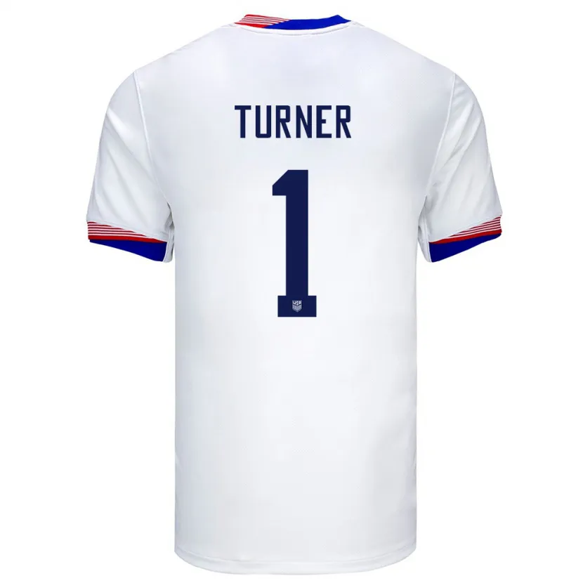 Danxen Mujer Camiseta Estados Unidos Matt Turner #1 Blanco 1ª Equipación 24-26 La Camisa México