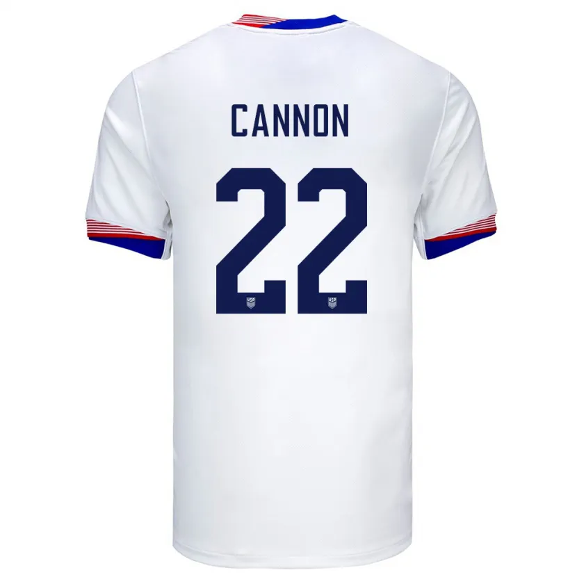 Danxen Mujer Camiseta Estados Unidos Reggie Cannon #22 Blanco 1ª Equipación 24-26 La Camisa México