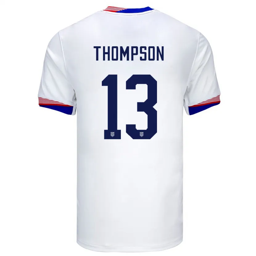 Danxen Mujer Camiseta Estados Unidos Alyssa Thompson #13 Blanco 1ª Equipación 24-26 La Camisa México
