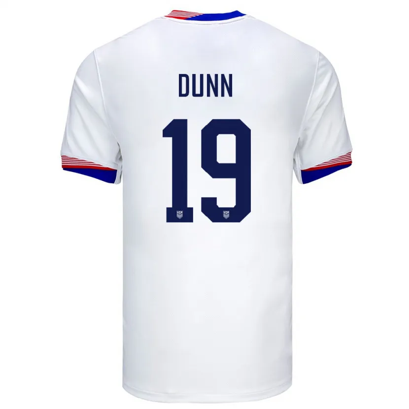 Danxen Mujer Camiseta Estados Unidos Crystal Dunn #19 Blanco 1ª Equipación 24-26 La Camisa México