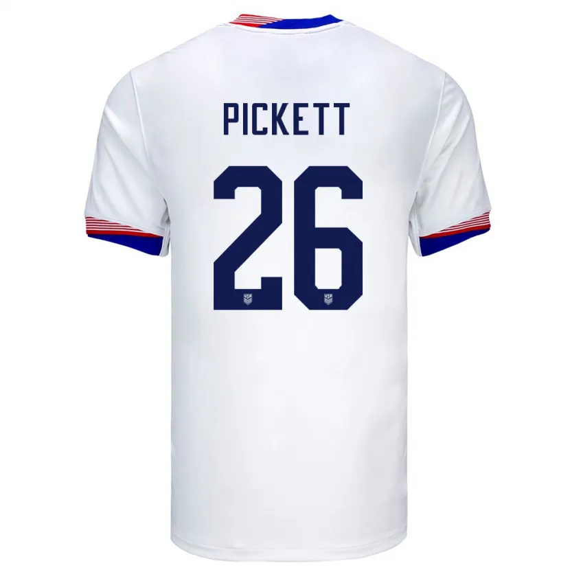 Danxen Mujer Camiseta Estados Unidos Carson Pickett #26 Blanco 1ª Equipación 24-26 La Camisa México