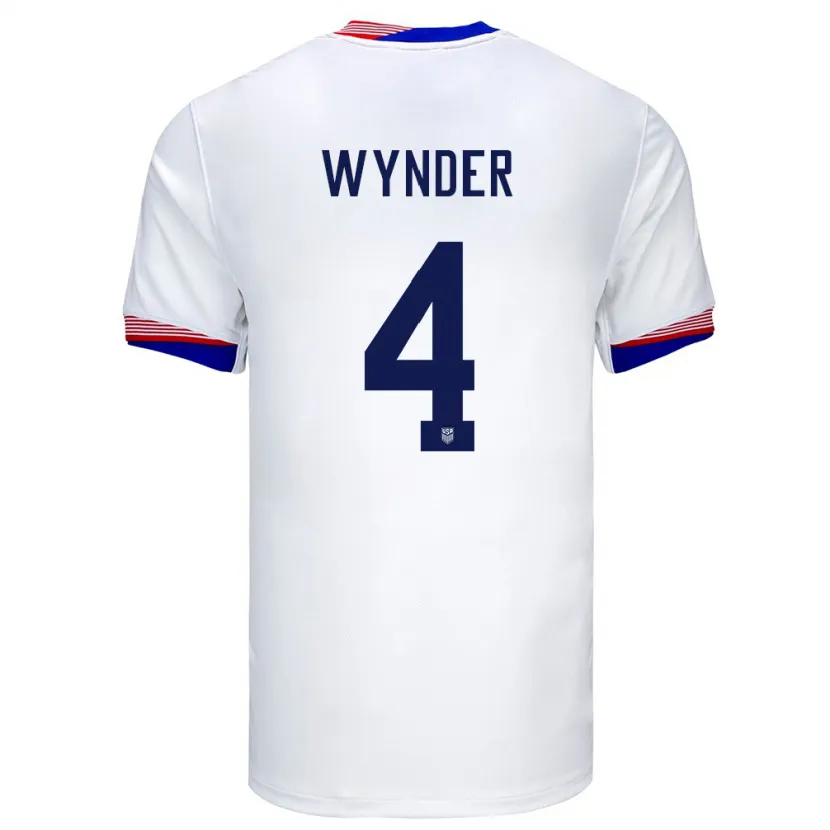 Danxen Mujer Camiseta Estados Unidos Joshua Wynder #4 Blanco 1ª Equipación 24-26 La Camisa México
