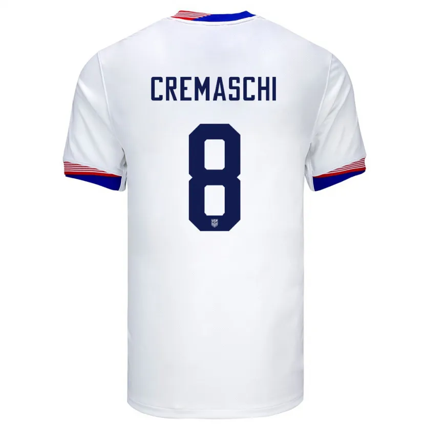 Danxen Mujer Camiseta Estados Unidos Benjamin Cremaschi #8 Blanco 1ª Equipación 24-26 La Camisa México