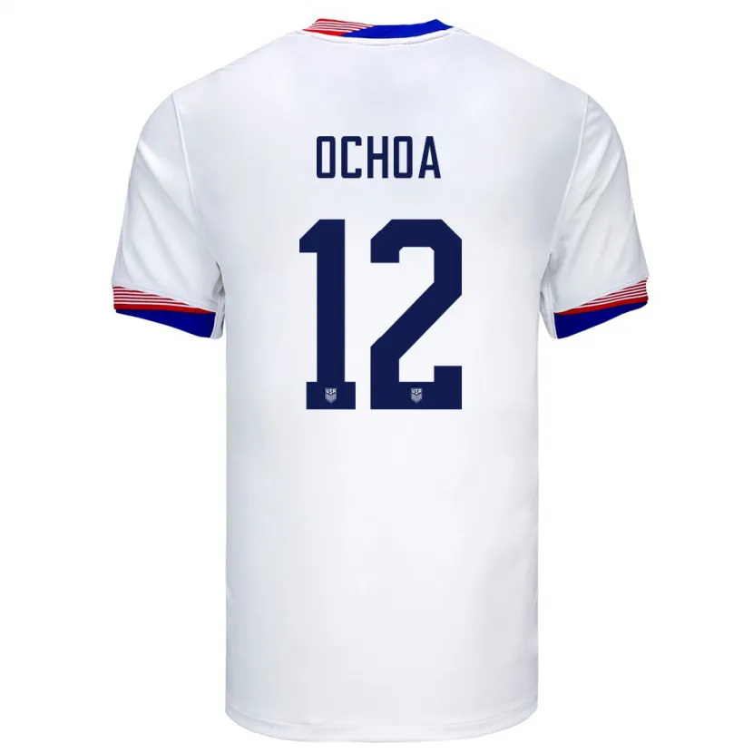 Danxen Mujer Camiseta Estados Unidos Emmanuel Ochoa #12 Blanco 1ª Equipación 24-26 La Camisa México