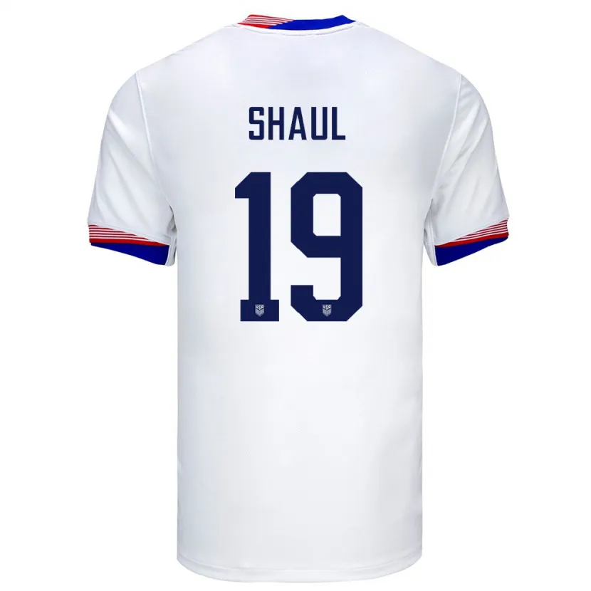Danxen Mujer Camiseta Estados Unidos Ian Shaul #19 Blanco 1ª Equipación 24-26 La Camisa México