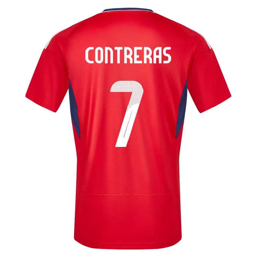 Danxen Mujer Camiseta Costa Rica Anthony Contreras #7 Rojo 1ª Equipación 24-26 La Camisa México