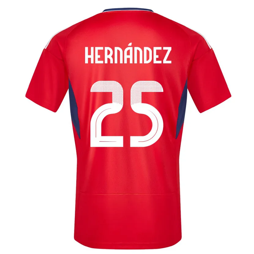 Danxen Mujer Camiseta Costa Rica Anthony Hernandez #25 Rojo 1ª Equipación 24-26 La Camisa México