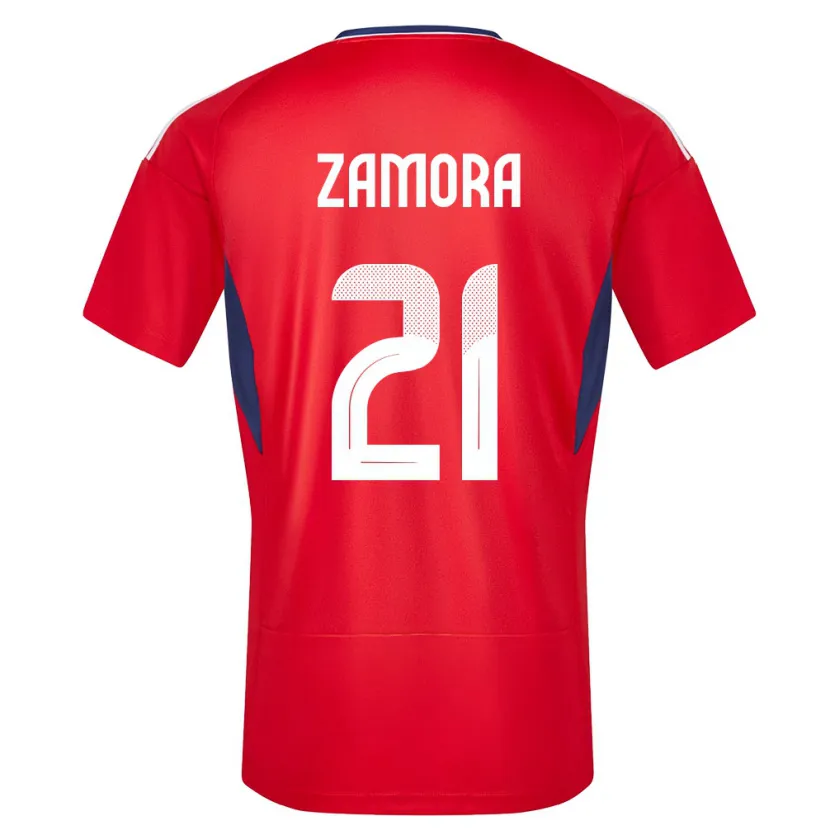 Danxen Mujer Camiseta Costa Rica Alvaro Zamora #21 Rojo 1ª Equipación 24-26 La Camisa México