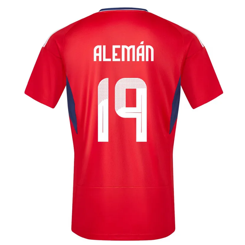 Danxen Mujer Camiseta Costa Rica Fabricio Aleman #19 Rojo 1ª Equipación 24-26 La Camisa México