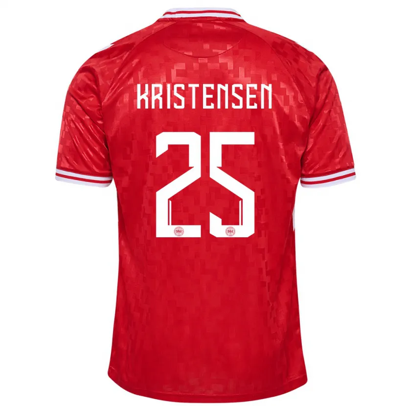 Danxen Mujer Camiseta Dinamarca Rasmus Kristensen #25 Rojo 1ª Equipación 24-26 La Camisa México