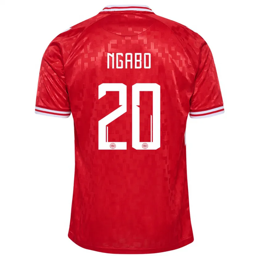 Danxen Mujer Camiseta Dinamarca Sanders Ngabo #20 Rojo 1ª Equipación 24-26 La Camisa México