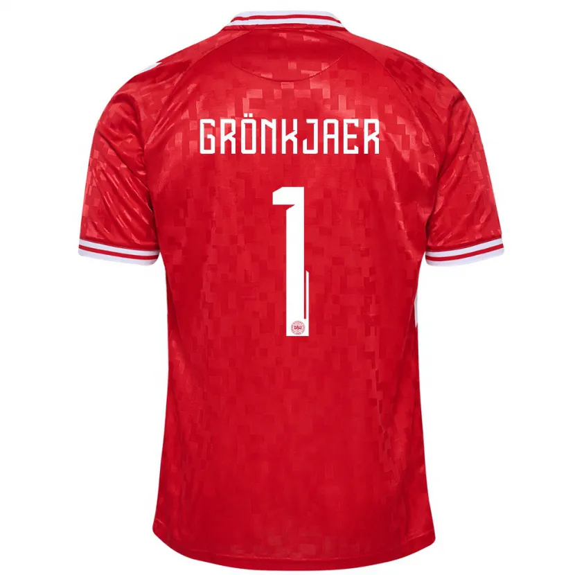 Danxen Mujer Camiseta Dinamarca Bertil Grönkjaer #1 Rojo 1ª Equipación 24-26 La Camisa México