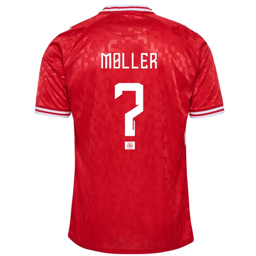 Danxen Mujer Camiseta Dinamarca William Møller #0 Rojo 1ª Equipación 24-26 La Camisa México