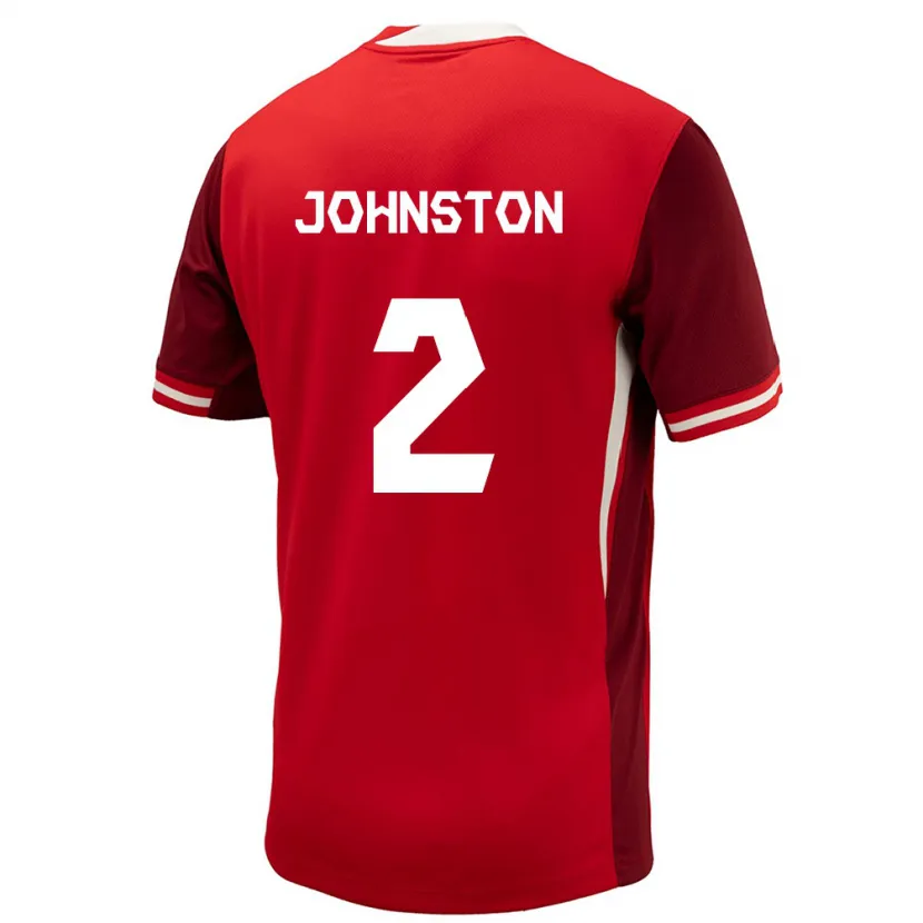 Danxen Mujer Camiseta Canadá Alistair Johnston #2 Rojo 1ª Equipación 24-26 La Camisa México