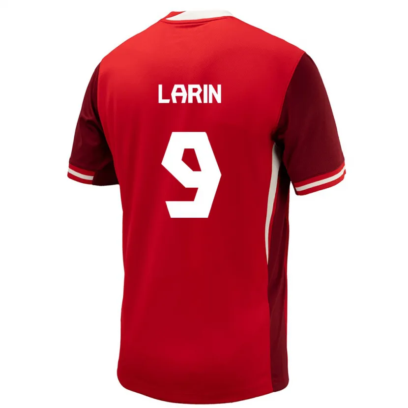 Danxen Mujer Camiseta Canadá Cyle Larin #9 Rojo 1ª Equipación 24-26 La Camisa México