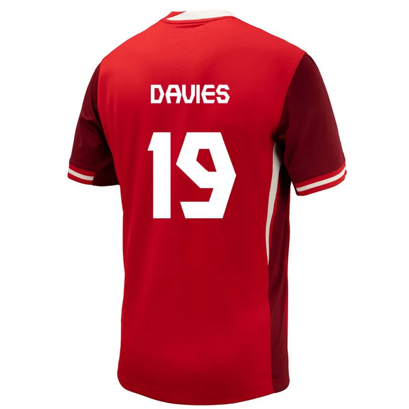 Danxen Mujer Camiseta Canadá Alphonso Davies #19 Rojo 1ª Equipación 24-26 La Camisa México