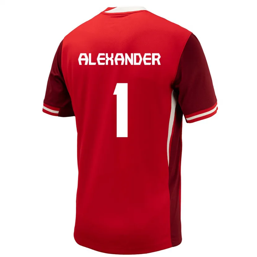Danxen Mujer Camiseta Canadá Ben Alexander #1 Rojo 1ª Equipación 24-26 La Camisa México
