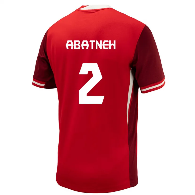 Danxen Mujer Camiseta Canadá Noah Abatneh #2 Rojo 1ª Equipación 24-26 La Camisa México