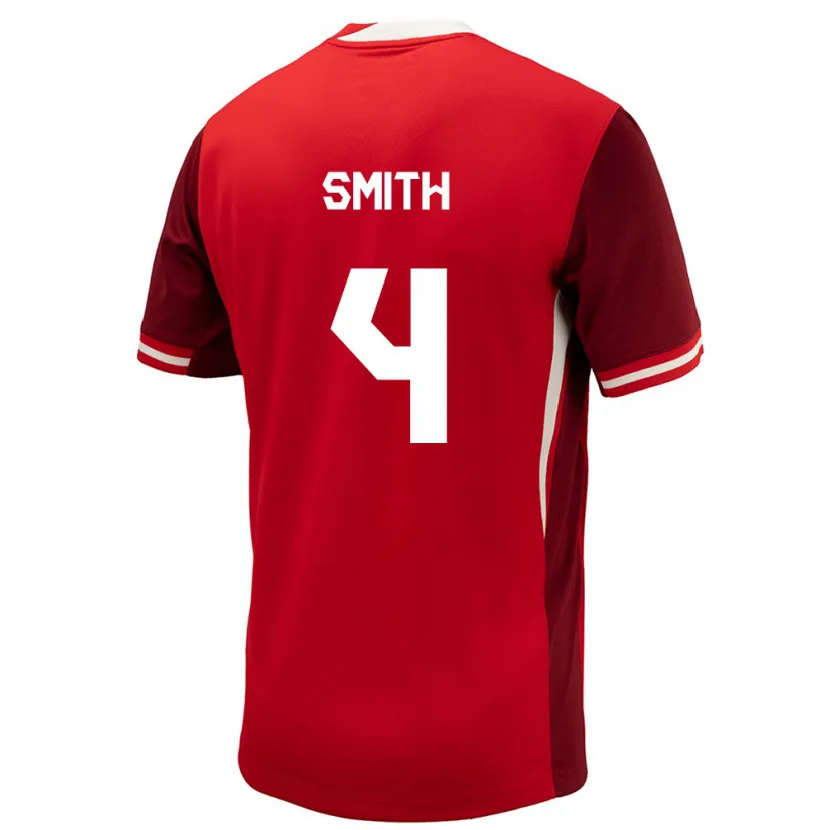 Danxen Mujer Camiseta Canadá Justin Smith #4 Rojo 1ª Equipación 24-26 La Camisa México
