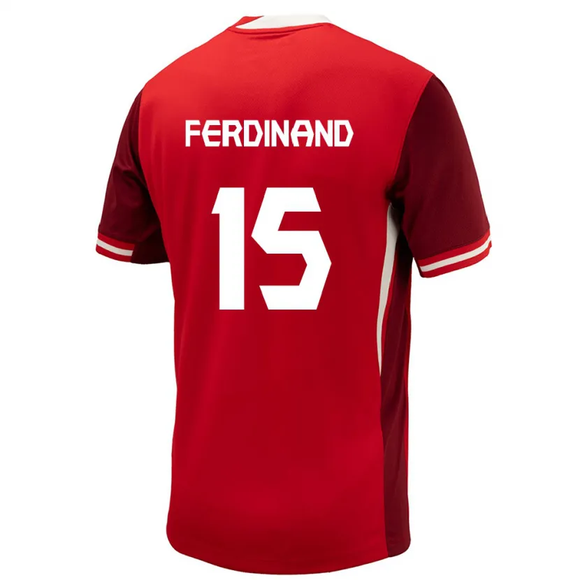 Danxen Mujer Camiseta Canadá Keesean Ferdinand #15 Rojo 1ª Equipación 24-26 La Camisa México