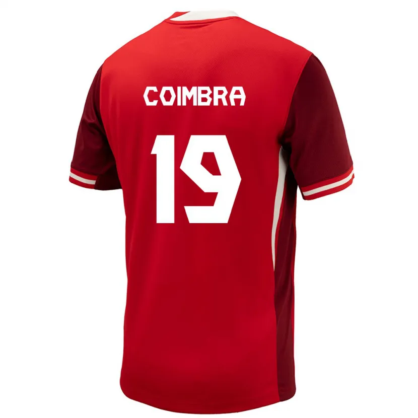 Danxen Mujer Camiseta Canadá Tiago Coimbra #19 Rojo 1ª Equipación 24-26 La Camisa México