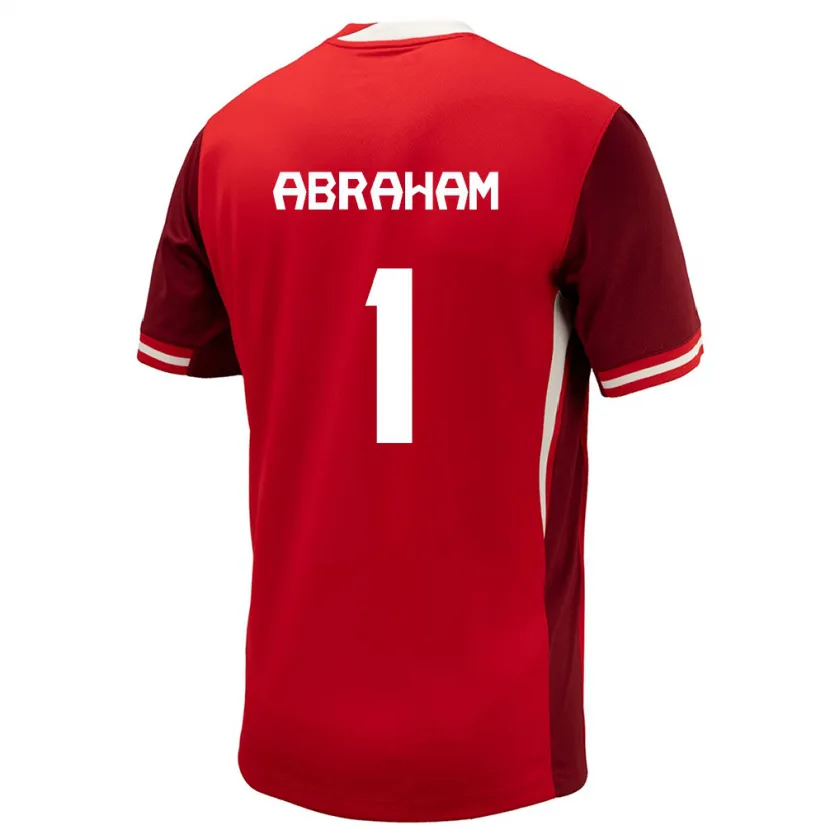Danxen Mujer Camiseta Canadá Nathaniel Abraham #1 Rojo 1ª Equipación 24-26 La Camisa México