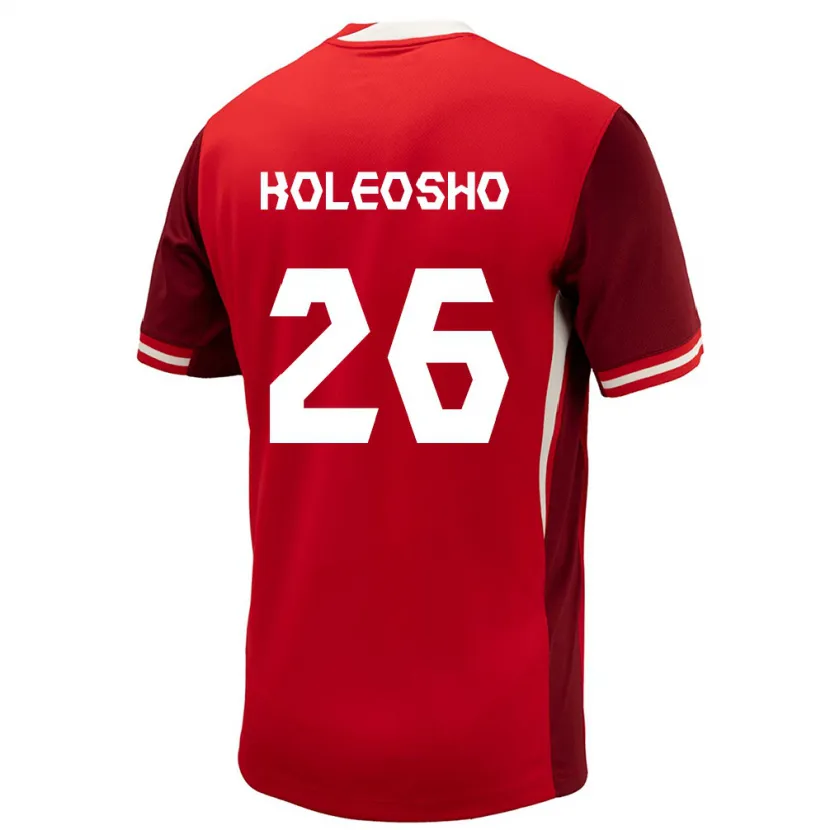 Danxen Mujer Camiseta Canadá Luca Koleosho #26 Rojo 1ª Equipación 24-26 La Camisa México