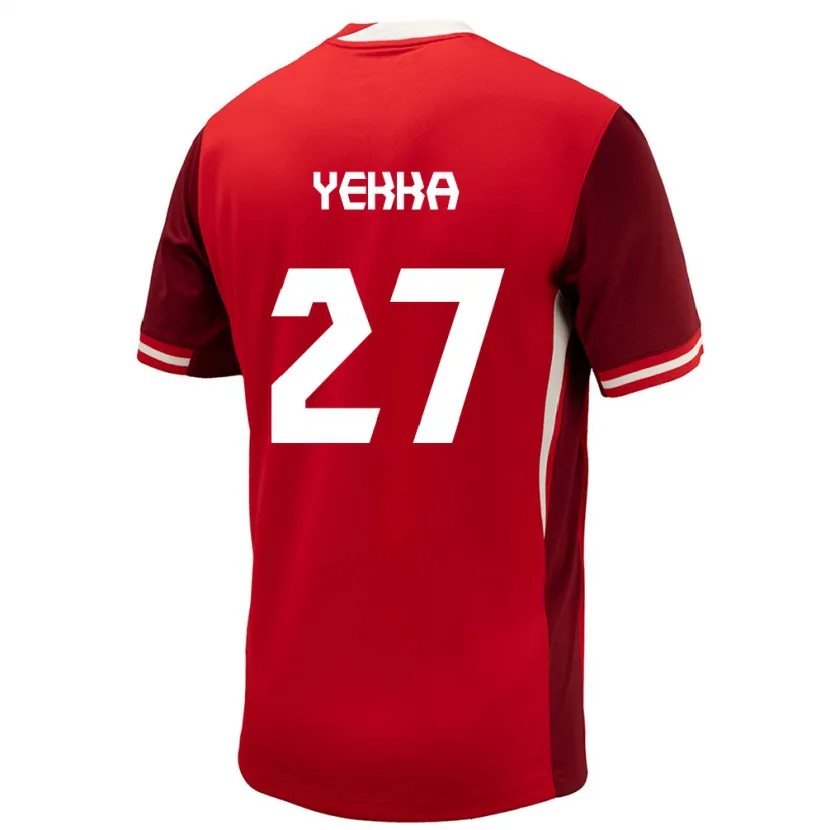 Danxen Mujer Camiseta Canadá Sura Yekka #27 Rojo 1ª Equipación 24-26 La Camisa México
