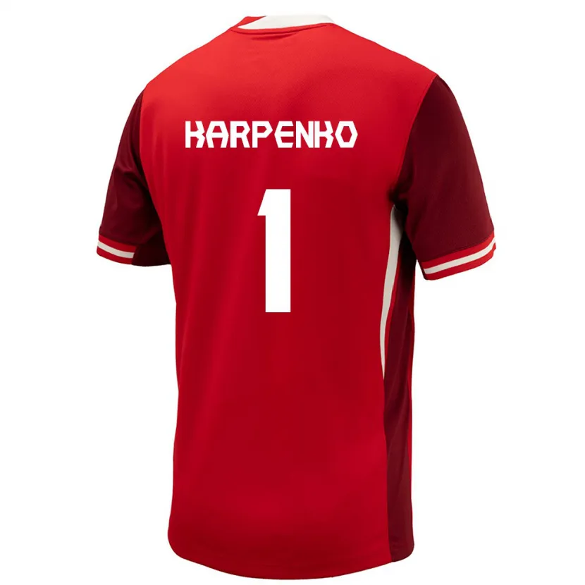 Danxen Mujer Camiseta Canadá Anna Karpenko #1 Rojo 1ª Equipación 24-26 La Camisa México