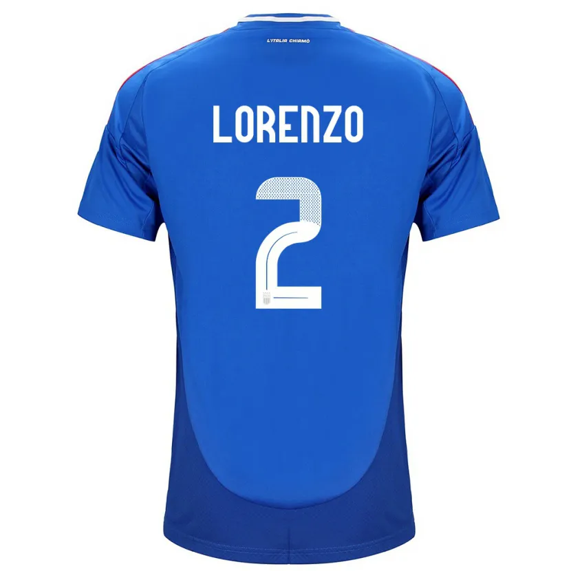 Danxen Mujer Camiseta Italia Giovanni Di Lorenzo #2 Azul 1ª Equipación 24-26 La Camisa México