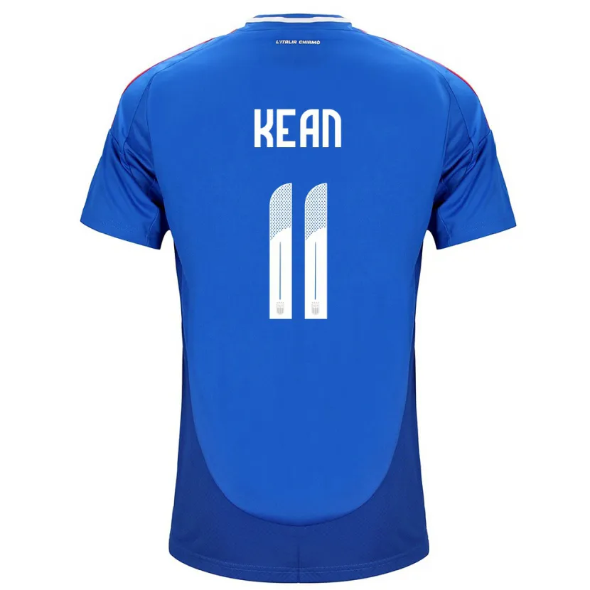Danxen Mujer Camiseta Italia Moise Kean #11 Azul 1ª Equipación 24-26 La Camisa México