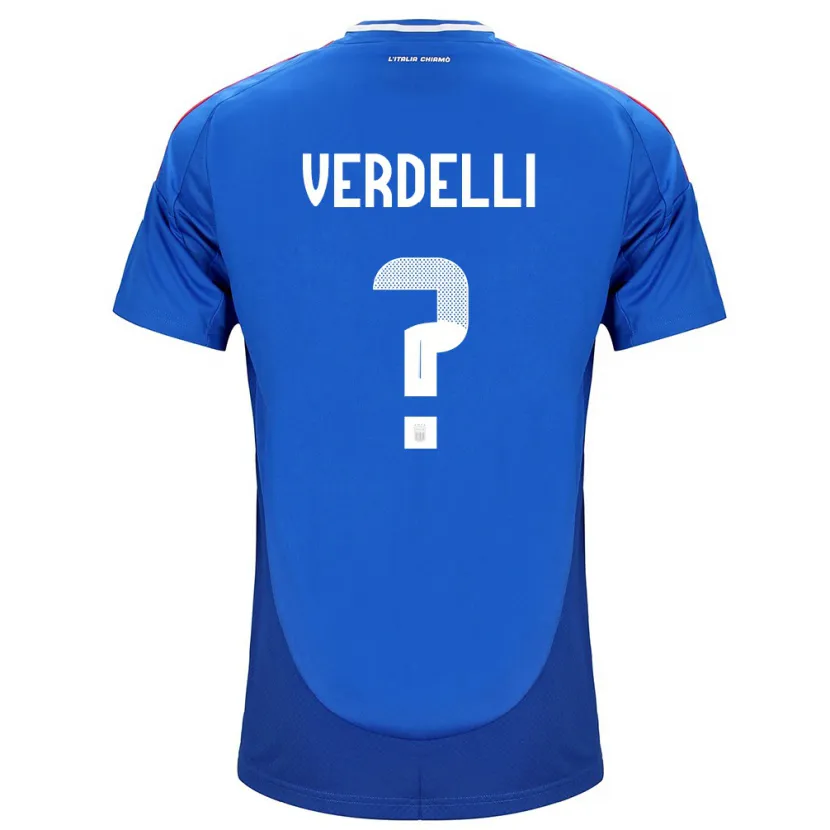 Danxen Mujer Camiseta Italia Davide Verdelli #0 Azul 1ª Equipación 24-26 La Camisa México