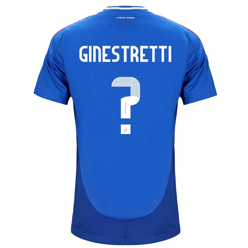 Danxen Mujer Camiseta Italia Davide Ginestretti #0 Azul 1ª Equipación 24-26 La Camisa México
