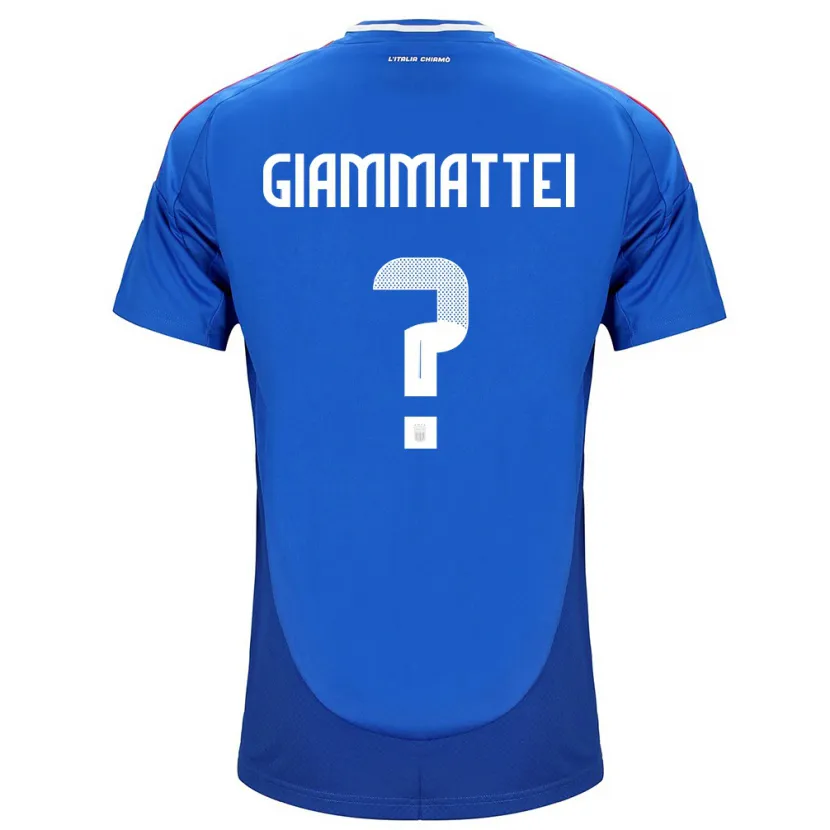 Danxen Mujer Camiseta Italia Gioele Giammattei #0 Azul 1ª Equipación 24-26 La Camisa México