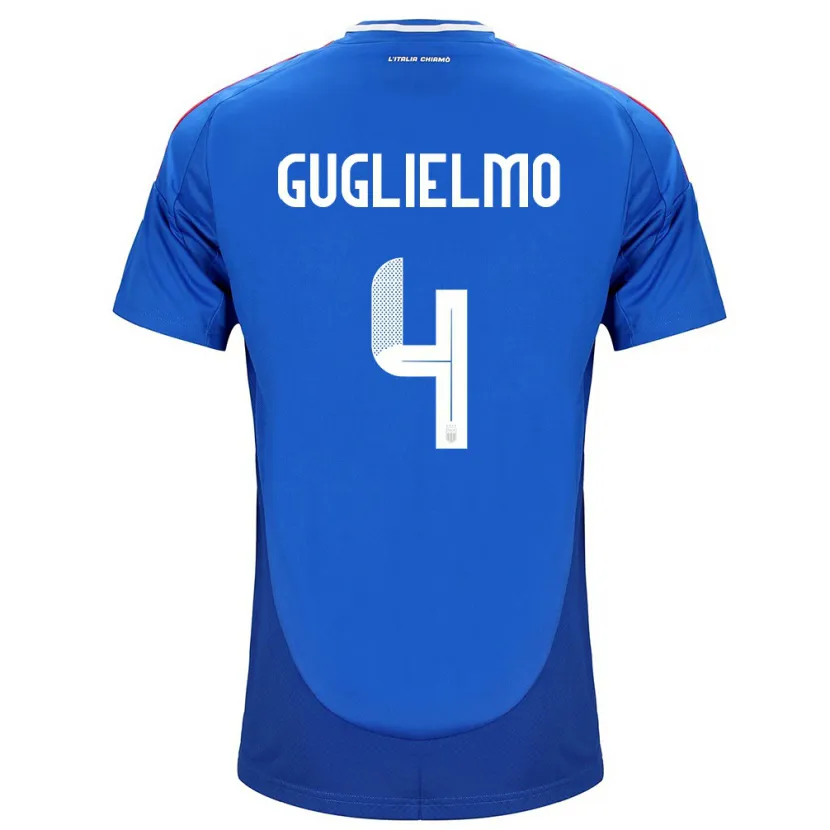 Danxen Mujer Camiseta Italia Lucia Di Guglielmo #4 Azul 1ª Equipación 24-26 La Camisa México