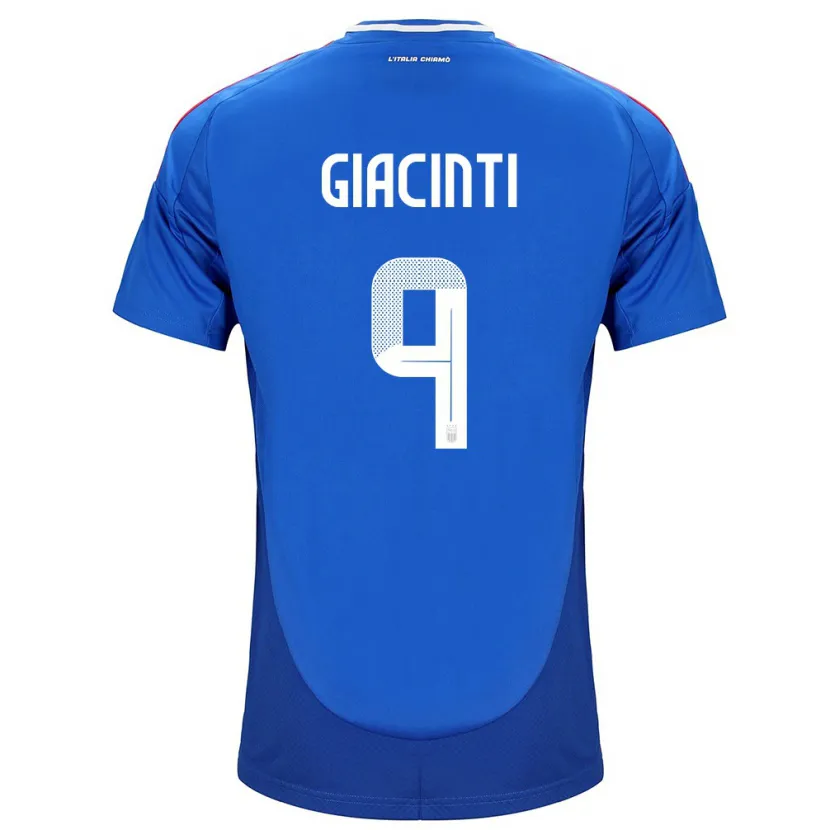 Danxen Mujer Camiseta Italia Valentina Giacinti #9 Azul 1ª Equipación 24-26 La Camisa México